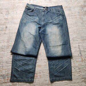Rok Jeans, Blue Jean Color, Y2K, Baggy, Street Wear, Size 44W 34L